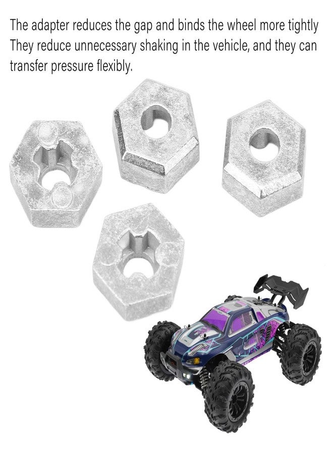 Uxsiya Silver 4 Pack 1/16 Rc Hex Coupler Rc Wheel Hex Hub Adapter for Scy 16101 16102 16103 16201 1/16 Rc Car - Image 2